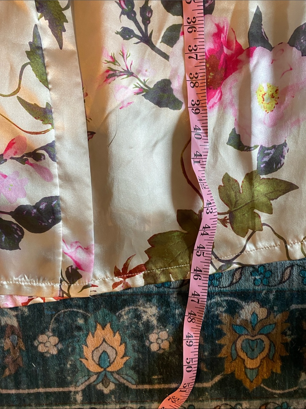 Floral Satin Wrap Robe - Picture 3 of 6